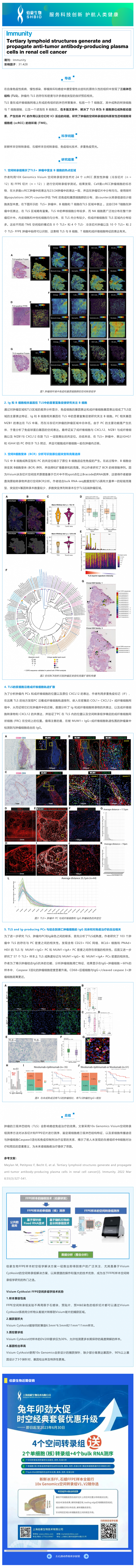 2023-05-05 全球首篇_FFPE 空間轉(zhuǎn)錄組分析揭示了腎細(xì)胞癌中三級淋巴結(jié)構(gòu)抗腫瘤機(jī)制